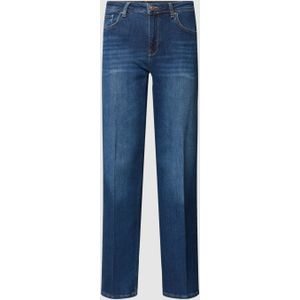 Straight fit jeans met stretch, model 'Kira long'