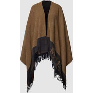 Poncho met gerafelde boorden, model 'DEODARA'