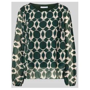 Blouseshirt met ronde hals en plissévouwen