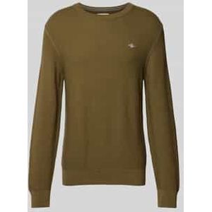 Gebreide pullover met structuurmotief en ronde hals