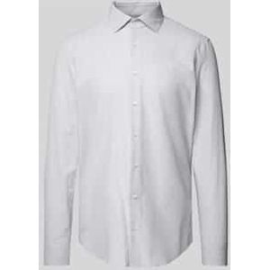 Overhemden - Lichtgrijs - Slim Fit - Lange Mouwen - Kentkraag