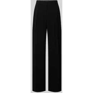 Wide leg stoffen broek met bandplooien