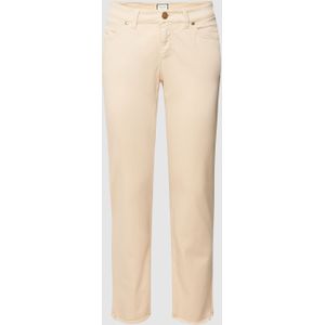 Jeans met gerafelde pijpboorden, model 'CLAIRE CROPPED'