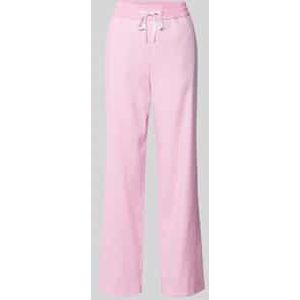 Straight leg linnen broek met tunnelkoord