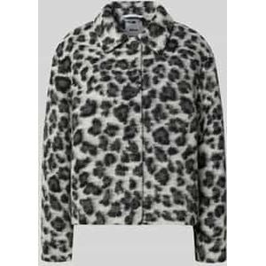 Brax - Linz - Damesjack - Scheerwolmix - Regular Fit - All-over Dierenprint