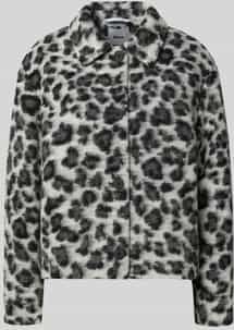 Brax - Linz - Damesjack - Scheerwolmix - Regular Fit - All-over Dierenprint