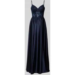 Regular fit avondjurk met gebloemde kant