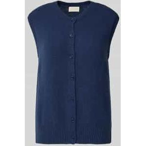 Mouwloos vest met ronde hals en knoopsluiting