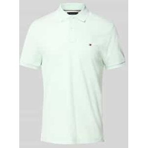 Regular fit poloshirt van een mix van katoen en linnen