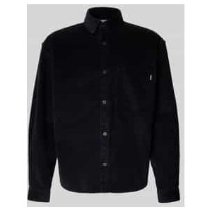 Regular fit corduroy overhemd met labeldetail