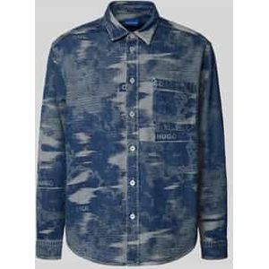 Oversized jeansoverhemd van puur katoen, model 'EBALTO'