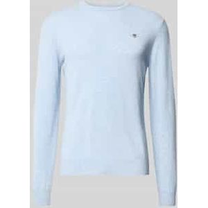 Gebreide pullover van zuivere lamswol met ribboorden