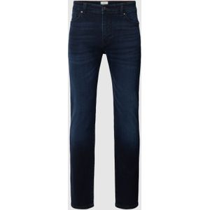 Slim fit jeans met knoop- en ritssluiting