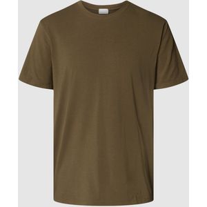 T-shirt met geribde ronde hals, model 'RELAX'