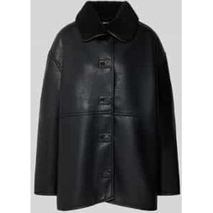 Jack in leerlook met voering van teddybont