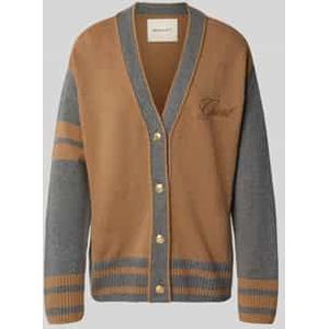 Loose fit gebreid jack van een mix van wol en kasjmier