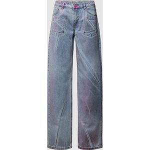 Mid waist straight fit jeans van puur katoen