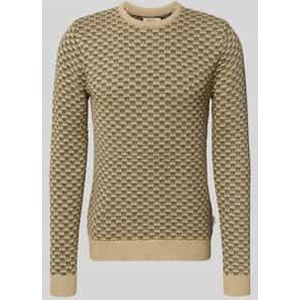 Gebreide pullover met ribboorden, model 'BALEN'
