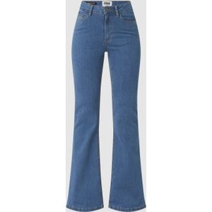 Flared high waist jeans met biologisch katoen