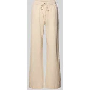 Straight fit linnen broek met steekzakken, model 'Sonar'