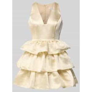 Cocktailjurk van satijn in laagjeslook