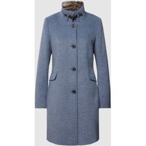 Lange jas met knoopsluiting en wol