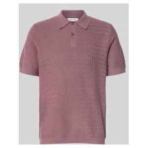Gebreid shirt met polokraag en knoopsluiting