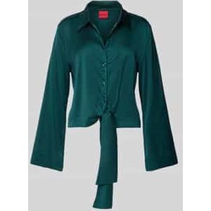 HUGO - ERRIKA - Blouse - Glanzend - Regular Fit - Lange Mouwen - V-hals