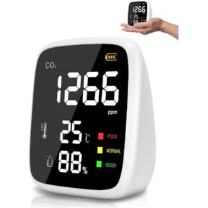 Ecoworks Draadloze 3-in-1 CO2 Meter: Luchtkwaliteitsmeter & Monitor