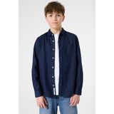 GARCIA - Overhemd - Blauw - Katoen - Ruitpatroon - Lange Mouwen