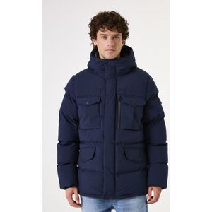 GARCIA - Halflange Gewatteerde Puffer - Blauw - Jas