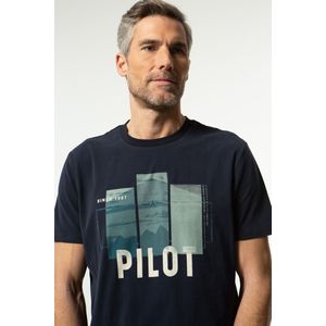 Pilot heren T-shirt, Blauw