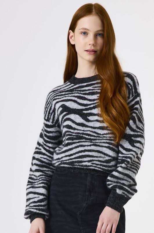 GARCIA - Effen Trui - Zwart - Lange Mouw