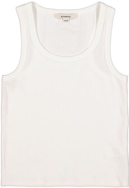 GARCIA - Top - Wit - Stretch Singlet - Ribstof - Slim Fit