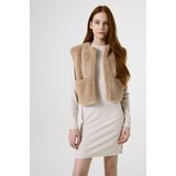 GARCIA - Gilet - Bruin - Zachte Fake Fur - Ronde Hals - Steekzakken