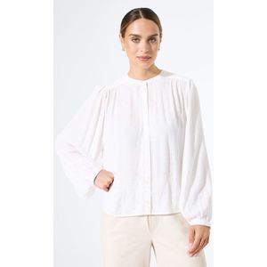 Garcia - Blouse - Wit Dessin - Dames - Lange Mouwen - Knoopsluiting