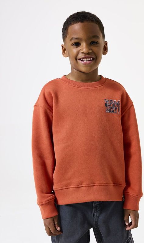 GARCIA - Tekst Print Sweater - Oranje - Lange Mouw