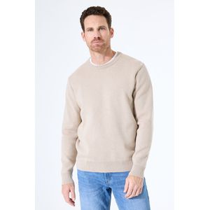 Pilot - Heren Trui - Bruin - Interlockstof - Ronde Hals - Lange Mouwen