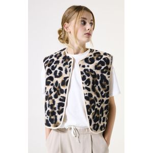GARCIA - Gilet - Bruin - Leopardprint - 100% Gerecycled Polyester