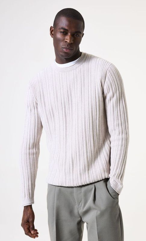 GARCIA - Gebreide Trui - Bruin - Ronde Hals - Lange Mouwen - Relaxed Fit