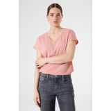 GARCIA - T-shirt - Roze - Korte Mouwen - V-hals - Regular Fit