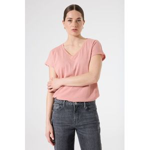 GARCIA - T-shirt - Roze - Korte Mouwen - V-hals - Regular Fit