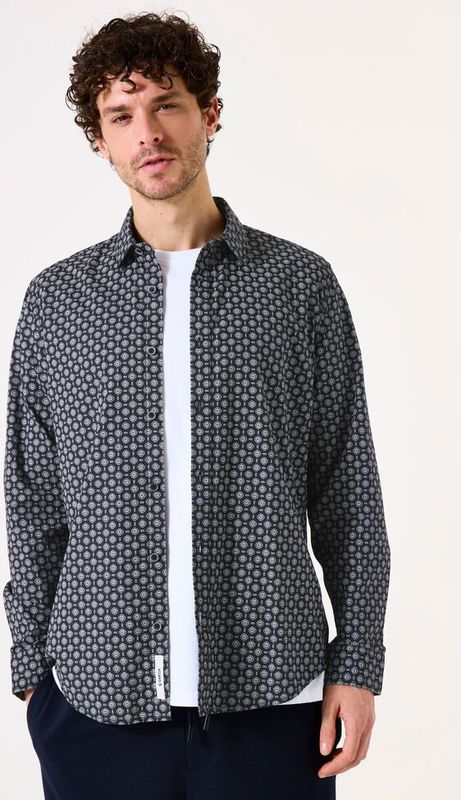 GARCIA - Overhemd - Blauw - Regular Fit - 100% Katoen