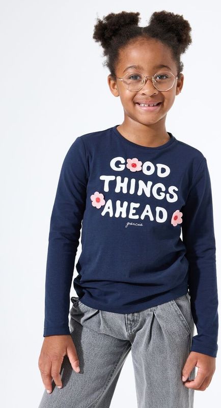 GARCIA - Longsleeve - Blauw - Meisjes T-shirt