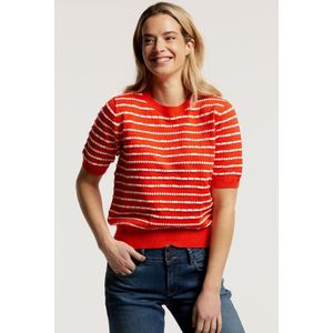 Tripper - Gebreide Trui - Rood - Katoen - Korte Mouwen