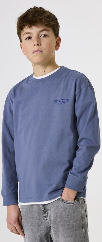 GARCIA - T-shirt - Blauw - Longsleeve met Tekstprint