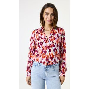 Blouse - Chiffon - Lange Mouw - Losse Pasvorm - All-over Patroon