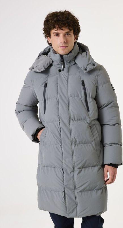 GARCIA - Gewatteerde Puffer - Grijs - Heren Jas - Met Verstelbare Capuchon