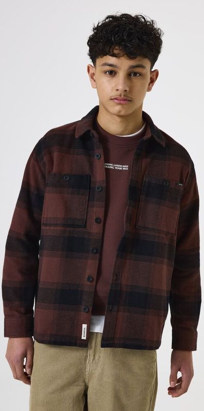 GARCIA - Overshirt - Bruin - Regular Fit - Katoen - Ruitpatroon