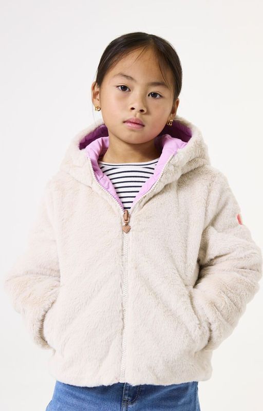 GARCIA - Jas - Wit - Meisjes - Omkeerbaar - Zachte Imitatiebont